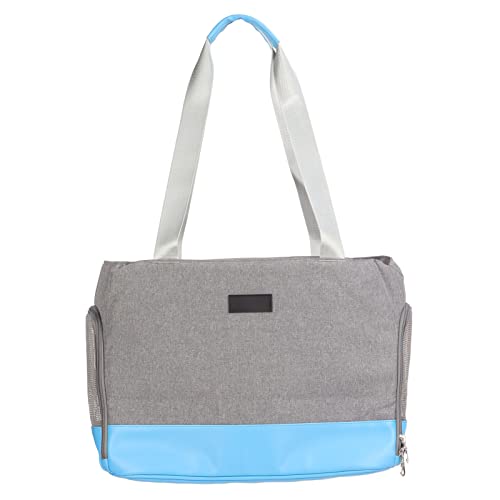 Bolsa de Hombro para Mascotas, transportín de Viaje para Mascotas Impermeable y Transpirable con Malla en 3 Lados y Fondo rígido y Suave para Gatos, Perros y Conejos, Bolsa de tran (Azul)
