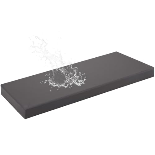 HJZPWB Cojin Banco Exterior Desmontable Cojines para Banco Antideslizante Colchoneta Banco Jardin Alta Densidad Cojines Banco Exterior Jardin Impermeable Cojin para Banco,Dark Grey,80x60x3cm