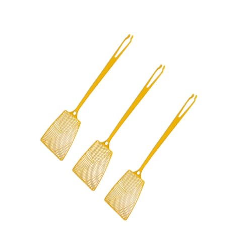 Fackelmann 9940550 - Juego de 3 matamoscas de Colores, matamoscas con Pinza para Recoger Insectos, matamoscas, plástico, Rojo, Amarillo, Negro, 40 x 10 cm