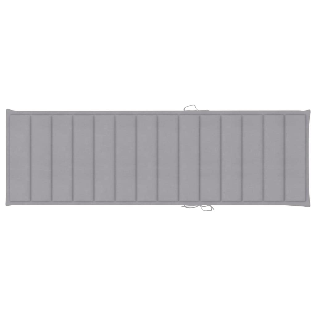 Lettino da Giardino con Tavolino e Cuscino Grigio Legno Pino Impregnato Regolabile Divano Letto Solarium Relax Esterno Antigelo 198x90 cm
