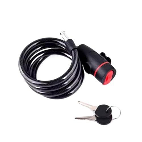 Cerradura de cadena para bicicleta y motocicleta con mecanismo de bloqueo dual, núcleo de alambre de acero con revestimiento de ABS(1PC)