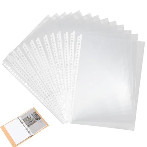 Pochettes transparentes A4 à 30 trous Abaodam en plastique résistant pour classeur x100
