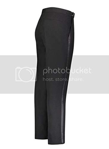 Rgm Men's Tuxedo Pants Side Satin Stripe - Pleated Or Flat Front 28W X 32L #TOP2