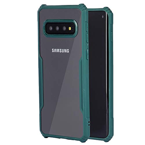 Image of LIRAMARK Transparent Clear Shock Proof Back Cover Case Designed for Samsung Galaxy S10 Plus - (Pine Green)