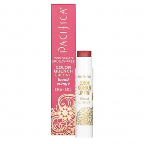 Pacifica Tinted Lip Balm – Blood Orange Flavor – Sheer Hydrating Balm with Coconut Oil & Cocoa Butter – Vegan, Cruelty-Free, Dermatologist Tested – 0.15 oz