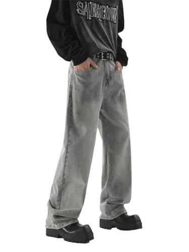 Men's Baggy Jeans Vintage High Street Wide Legs Denim Trousers