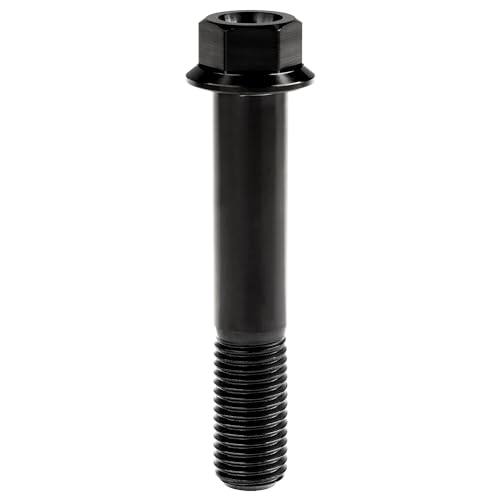 Image of Titanium Bolt M12 30 35 40 45 50 55 60 65 70 75 80 85 90mm Hex Small Flange Head for Motorcycle Car Modification Pack of 4 (M12x65mm Pitch 1.5, Black)