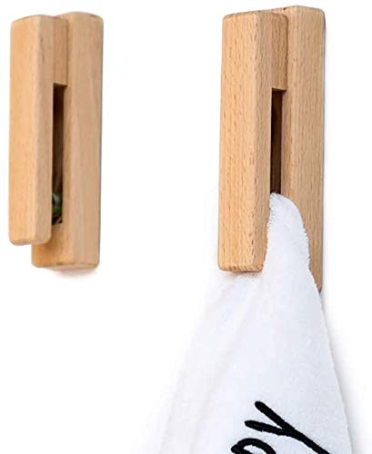 Crochet de serviette robuste sans perçage support mural adhésif en bois