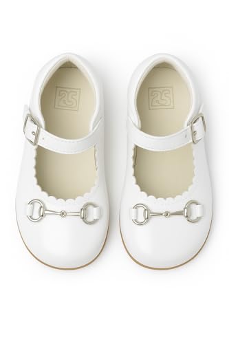 Girls Flat Mary Jane Shoes with Scallop Trim Flower Girl Communion Footwear2