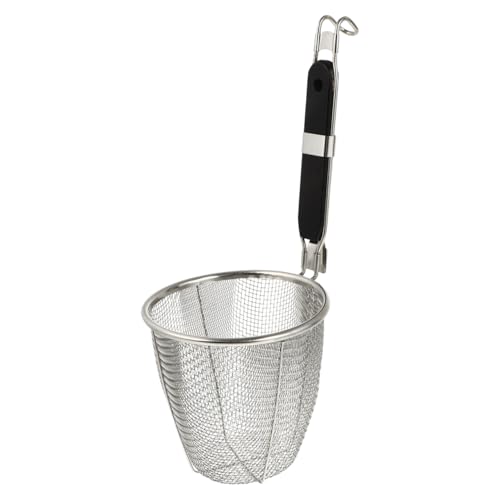 LALAFINA Noodle Strainer with Handle, Stainless Steel Spider Strainer Fine Mesh Food Dumpling Noodle Basket for Kitchen, 5.5 X 13.4 in
