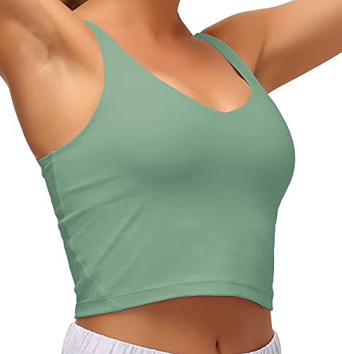 Image of Dragon Fit Sports Bra for Women Longline Padded Bra Yoga Crop Tank Tops Fitness Workout Running Top