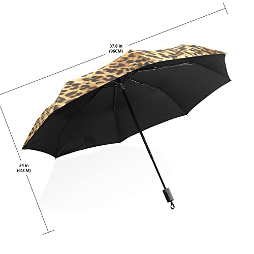 Parapluie 3 plis léopard unisexe ultraléger et compact