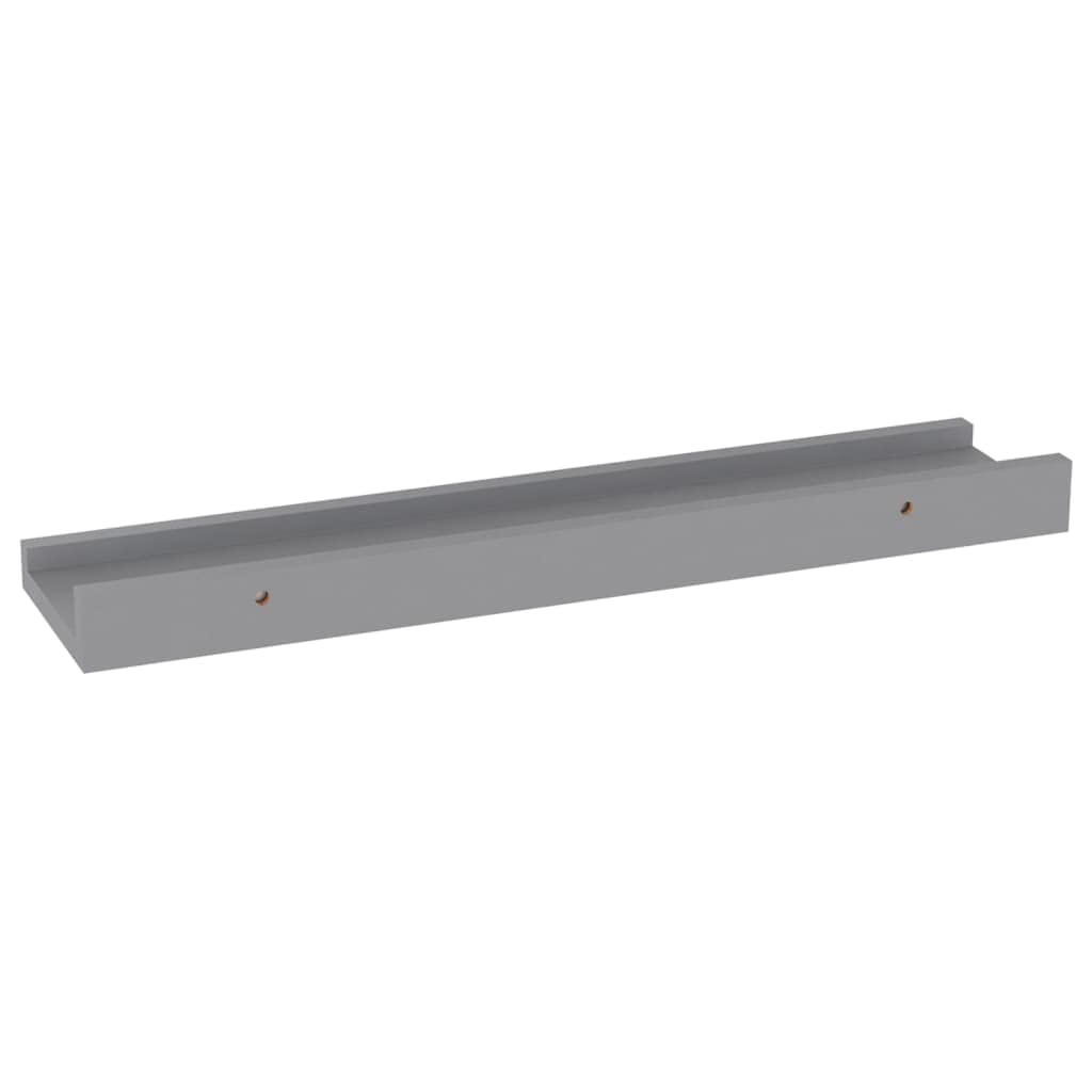 Scaffalature, mensole da parete e sporgenze, mensole da parete, 4 pezzi, grigio, 40 x 9 x 3 cm