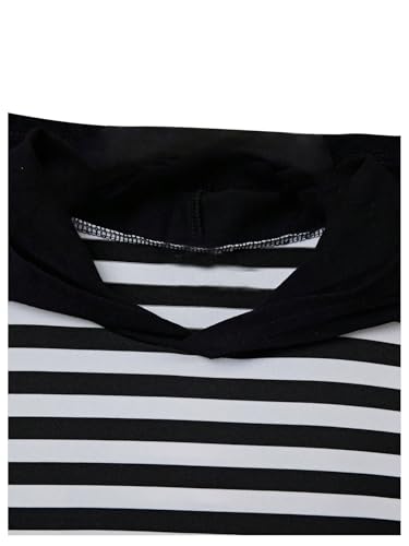 SweatyRocks Boy's Striped Hooded T Shirt Short Sleeve Summer Workout Tee Tops4