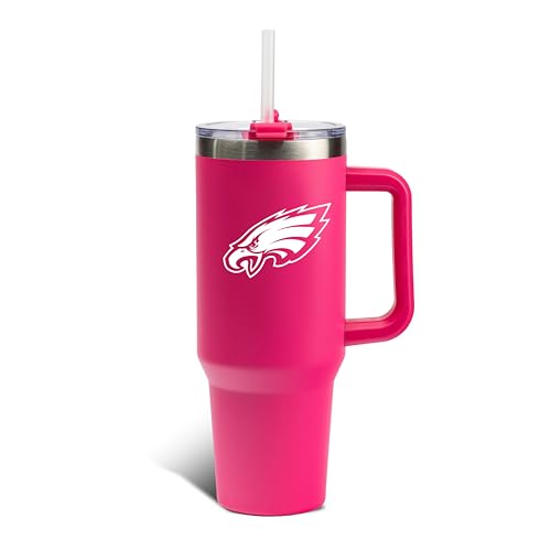 Image of The Memory Company Officially Licensed NFL - Philadelphia Eagles 40oz Pink Game Day Tumbler with Team Logo