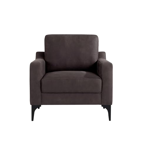 Image of Serta Triton 31.5 inch Modern Accent Chair, Dream Coils, Easy Assembly, Sloped Arm, Vegan Suede, Charcoal