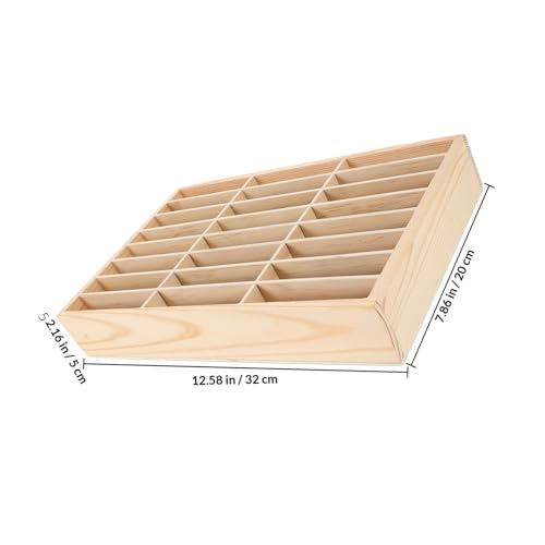 Boîte de rangement en bois à compartiments beige pour bureau - 3