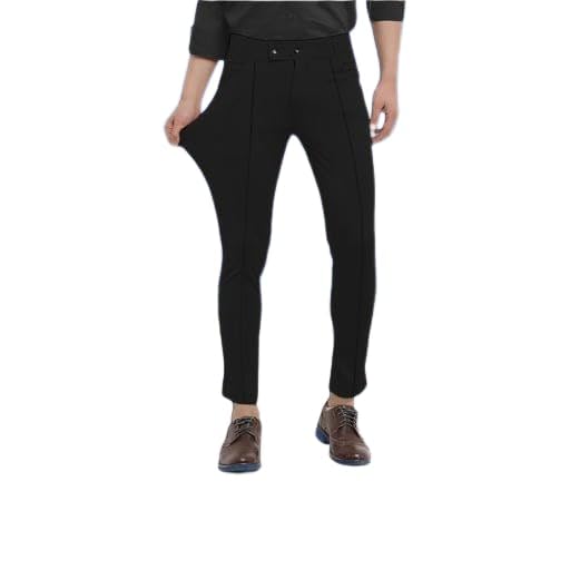 Men's Solid Soft Fabric Trouser | Regular Fit Full Length Pants-picture-50
