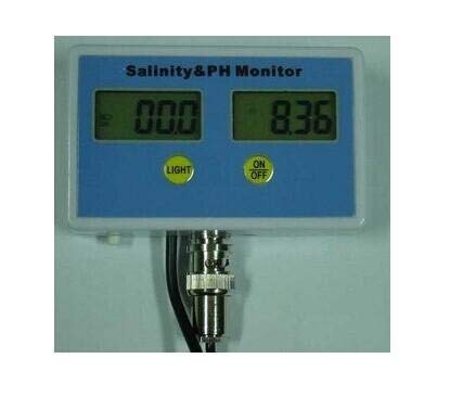 Gowe Aquarium 2 in 1 pH Meter Salinity Meter 0.00-14.00PH,0.0~99.9PPT 0.01pH 0.1ppt Freshwater