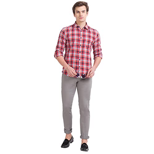 Image of Parx Cotton Dark Grey Casual Shirt for Men