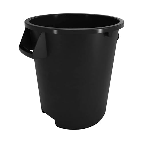 SPARTA Bronco Contenedor de basura, contenedor de basura redondo para desecho, 10 galones, negro