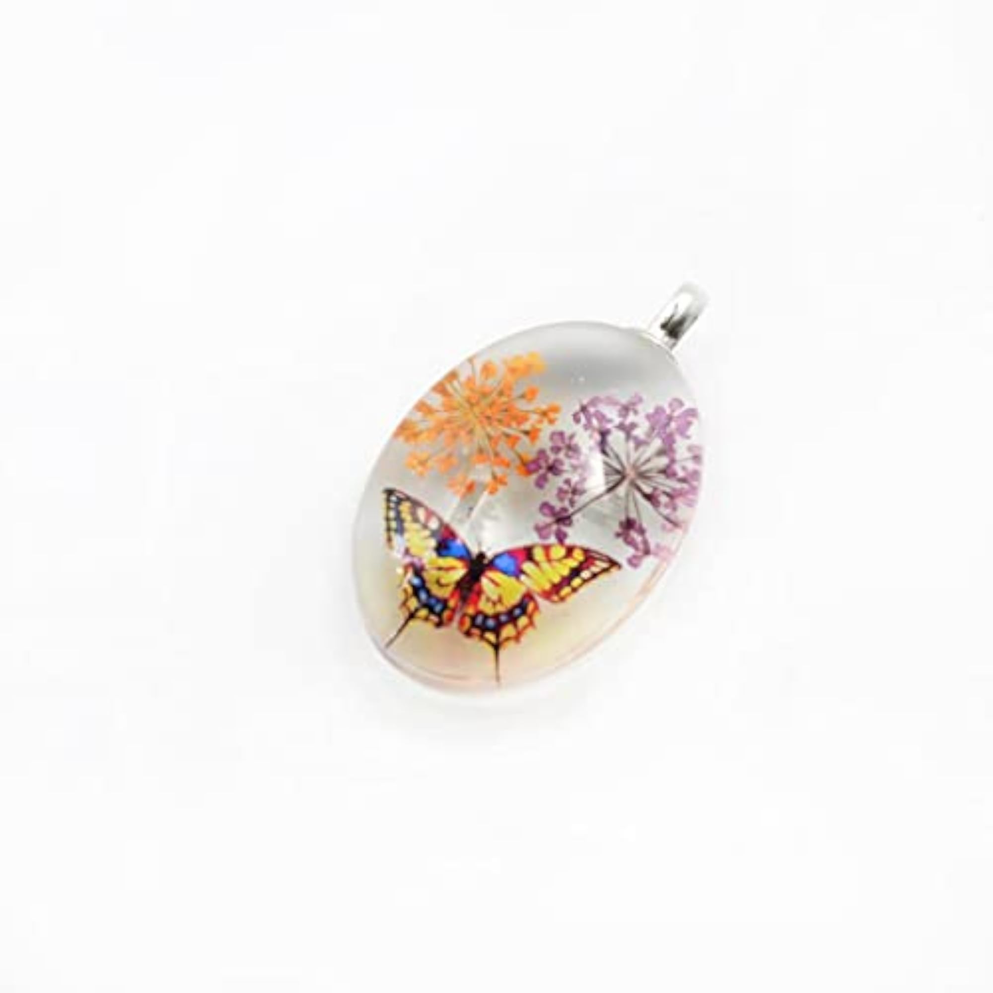 3x Oval Glass Cabochon Pendant for Necklace, DIY Charm