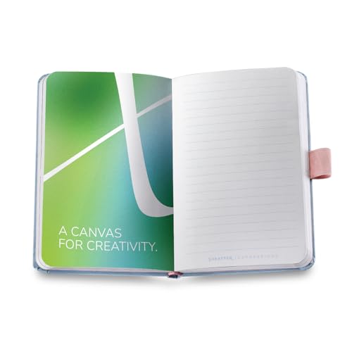 Image of Sheaffer Expressions Gift Set 100 9376 Blue and Pink Pearlised Gradient Ballpoint Pen with Chrome plated Trims and Small Notebook