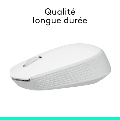 Logitech M171 Souris sans Fil pour PC, Mac, Ordinateur Portable, 2,4 GHz avec Mini-récepteur USB, Suivi Optique, Autonomie De Piles De 12 Mois, Ambidextre - Blanc