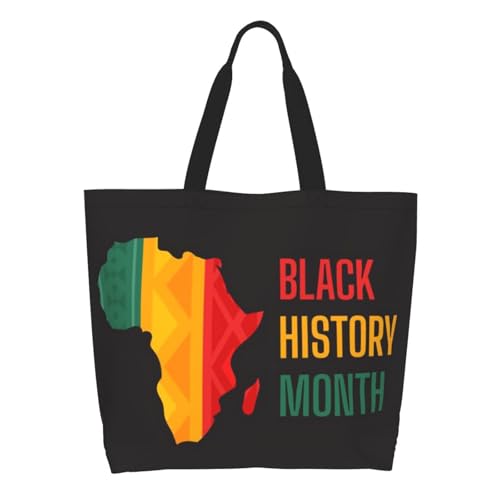 Black History Tote Bag for Women Large Casual Should Bag with Inside Pocket Reusable Handbag Shopping Bag