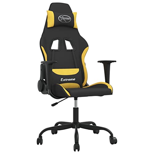 Sillas Gaming vidaXL Silla Gaming Tela Amarillo y Negro