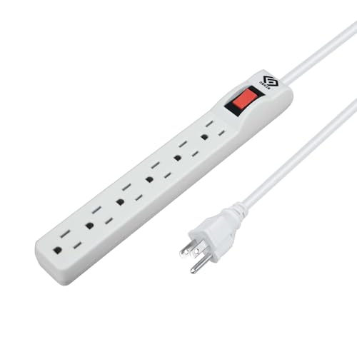 OSKOS 2-Pack Multitoma 6 Enchufes con Cable de 3 Pies, 15A/1800W, Montable en Pared, Certificado UL miniatura 3