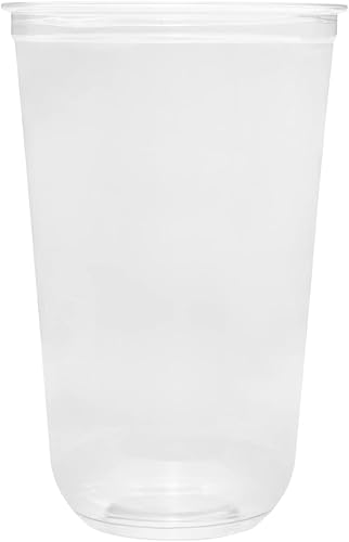 Karat Vasos transparentes de PET en forma de U de 24 onzas, duraderos y reciclables (3.858 in) (paquete de 600)