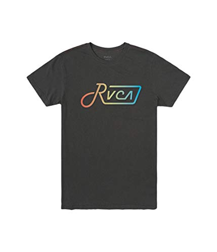 RVCA Men De-Lam Short Sleeve Tee Black Medium