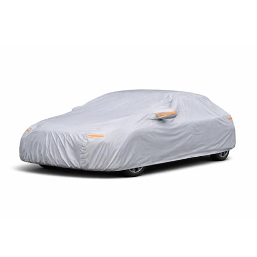 Image of Hatchback Car Cover Waterproof All Weather Universal Fit for Mazda 3 Hatchback, Civic Hatchback, Corolla Hatchback, Audi A3 80 90, Hyundai Accent, Ford Fiesta,Tempo Escort Small Sedan Protection