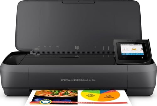 HP OfficeJet 250 Wireless Mobile Printer, Scanner, Copier - Black, Battery Included (CZ992A)