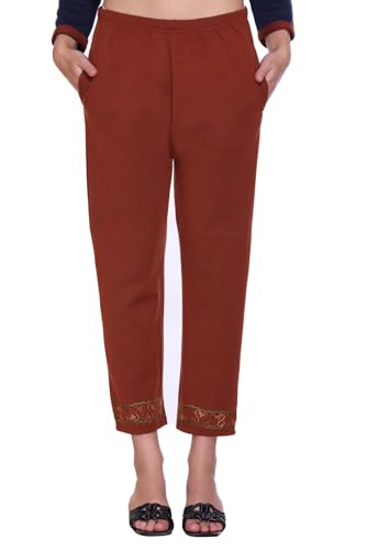 Image of Rosary Women's Woolen Winter Embroidered Kurta with Palazzo Pant | Warm Ethnic Suit Set - 2 Piece Outfit
