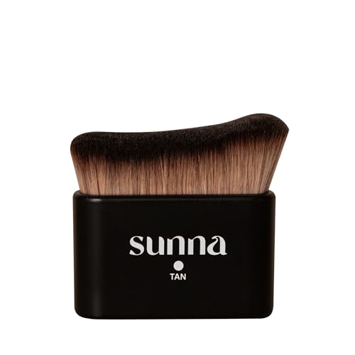 Image of Self Tanner Brush by SunnaTan - Contour Brush for Body, Face & Hands - Blends Self Tanner for a Flawless Tan - Durable & Easy To Use - Vegan