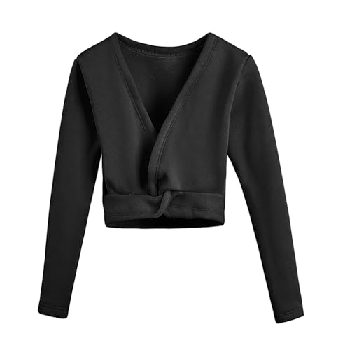 Chaqueta de Danza Ballet Tops Cruzados de Ballet for niñas Suéter de Baile de Manga Larga for niños(1,160)
