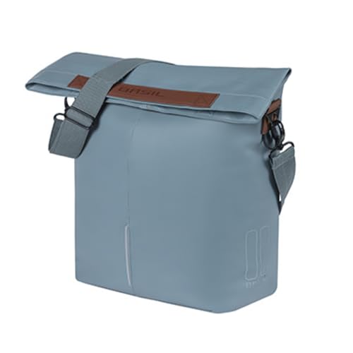 Basil City Fahrradshopper – reflektierende Fahrradtasche hinten – für Gepäckträger – 14–16 L – Blau
