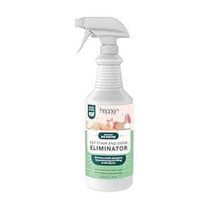 Hepper Advanced Bio-Enzyme Pet Stain & Odor Eliminator Spray – Smell, Stain & Urine Remover for Cats, Dogs & Other Animals – 32oz Spray Safe for the Home – Neutral