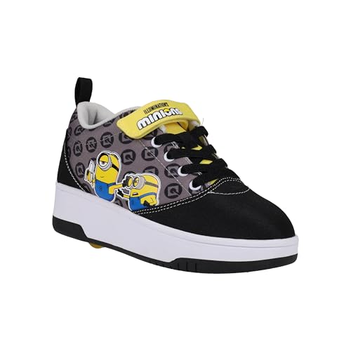 Heelys POP PRO BLK/Pink/YLLW Wheeled Heel Shoe, Black/Grey/Yellow, 13 US Unisex Big Kid