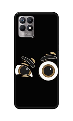 Image of PRINTFIDAA Funky Expression of Cartoon Eyes Printed Designer Hard Case for Realme 8i Back Cover -(ZP) MVN1004