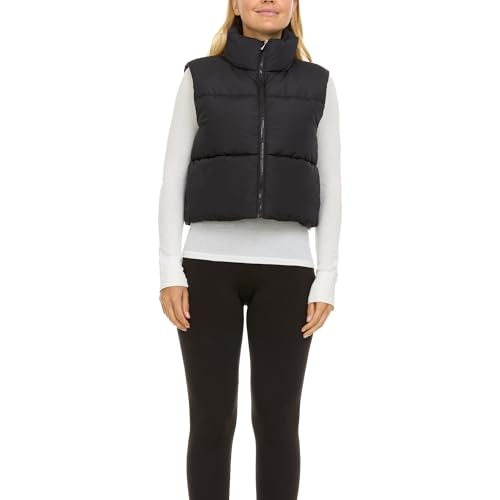 Steve Madden Cropped Puffer Vest for Women - Sleeveless Women’s Outerwear Vests4