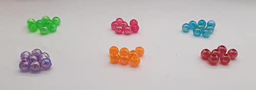 Image of eshoppee 200 gm 8 mm Set of 6 Multicolor Plastic Beads for Jewellery Making kit Art and Crafts Materials for Necklace Bracelet Earring Making Materials DIY kit (5)