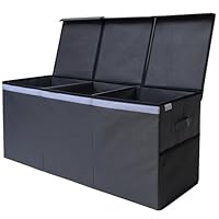 SoftOwl Extra Large Toy Storage Organizer with Lid - Sturdy, Collapsible Toy Chest Storage Box Design - Toys Bin with Dividers for Kids, Nursery, Bedroom, Playroom 37\"x16\"x14\"