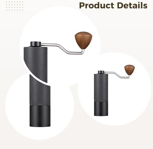Manual Coffee Grinder with CNC Core, 12 Adjustable Settings, Extended Handle, Securely Attaching Handle, Portable Hand Coffee Grinder for Home, Travel, Camping - 3