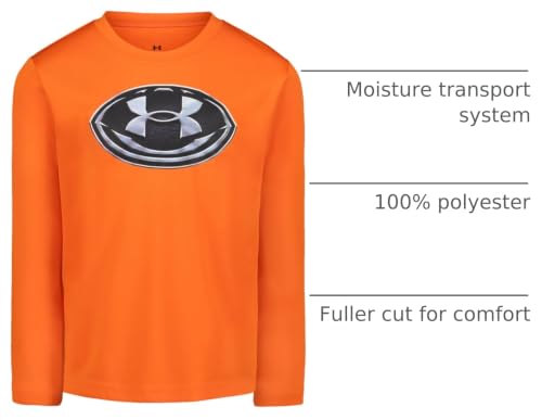 Image of Under Armour Boys' Long Sleeve Logo Graphic T-Shirt, Lightweight & Breathable, Relaxed Fit