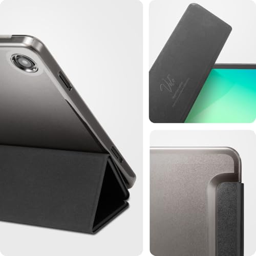 Spigen for Galaxy Tab A11+ (2025) / A9+ (2023) Case, Smart Fold Slim Tri-Fold Stand Cover with Auto Wake/Sleep, Magnetic Closure, Hard PC Back with Soft Suede Interior, 11 Inch, Black - image 8
