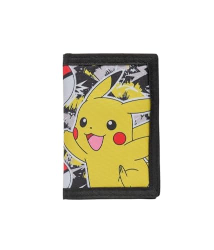 Image of William Lamb Pikachu Graffiti Tri-Fold Wallet Kids Pokemon Wallet with Card and Coin Pockets