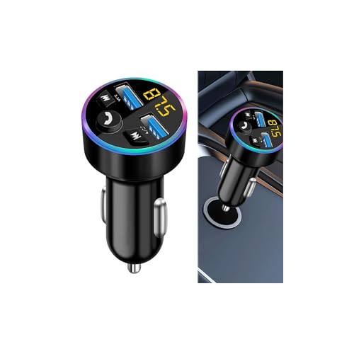 Bluetooth Car Charger Adapter,Car Bluetooth Transmitter,FM Wireless Radio Bluetooth Car Adapter,Han-d-Free Calling,Music Player,for iPhone 16 15 14 12 11 Pro Max,Samsung S24 S22 S21 S20 FE Ultra S23